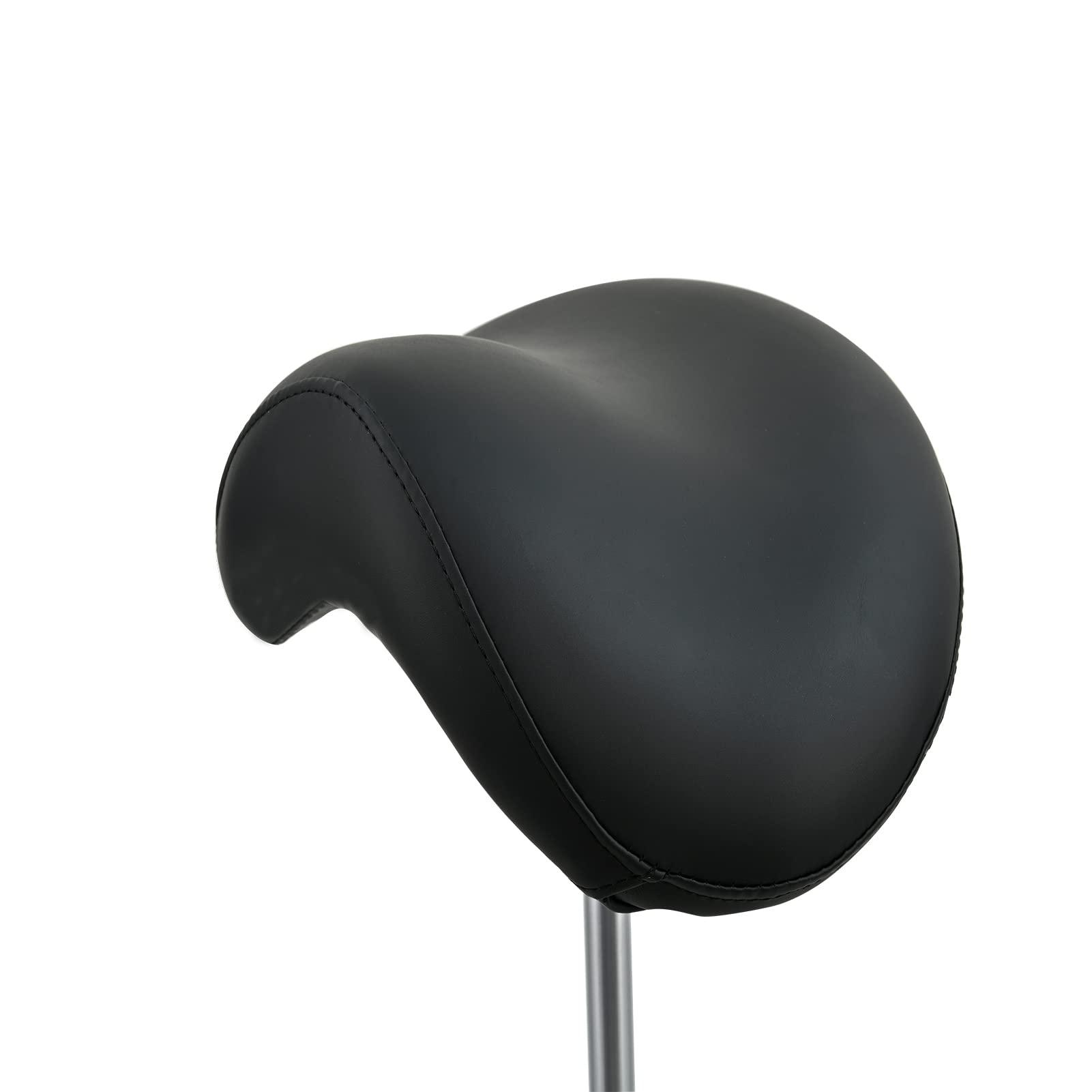 FOHGFNT FOHGFNT Saddle Seat Stool Rolling Chair Drafting Hydraulic Swivel Adjustable Ergonomic Style with Foot Rest Wheels for Home Office Dental Clinic Spa Salon Kitchen Bar Use,Black