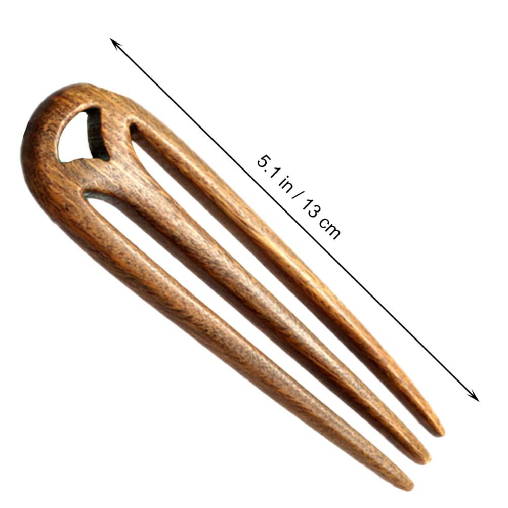Lurrose Lurrose Hair Chopsticks Hair Forks 3 Prone Hair Pin 3- prong Hair Fork Wooden Hair Stick Wooden Hair Hair for Buns Hair Pin Hair Accessories Wood Hair Fork French Hair Stick Womens Hair Clips