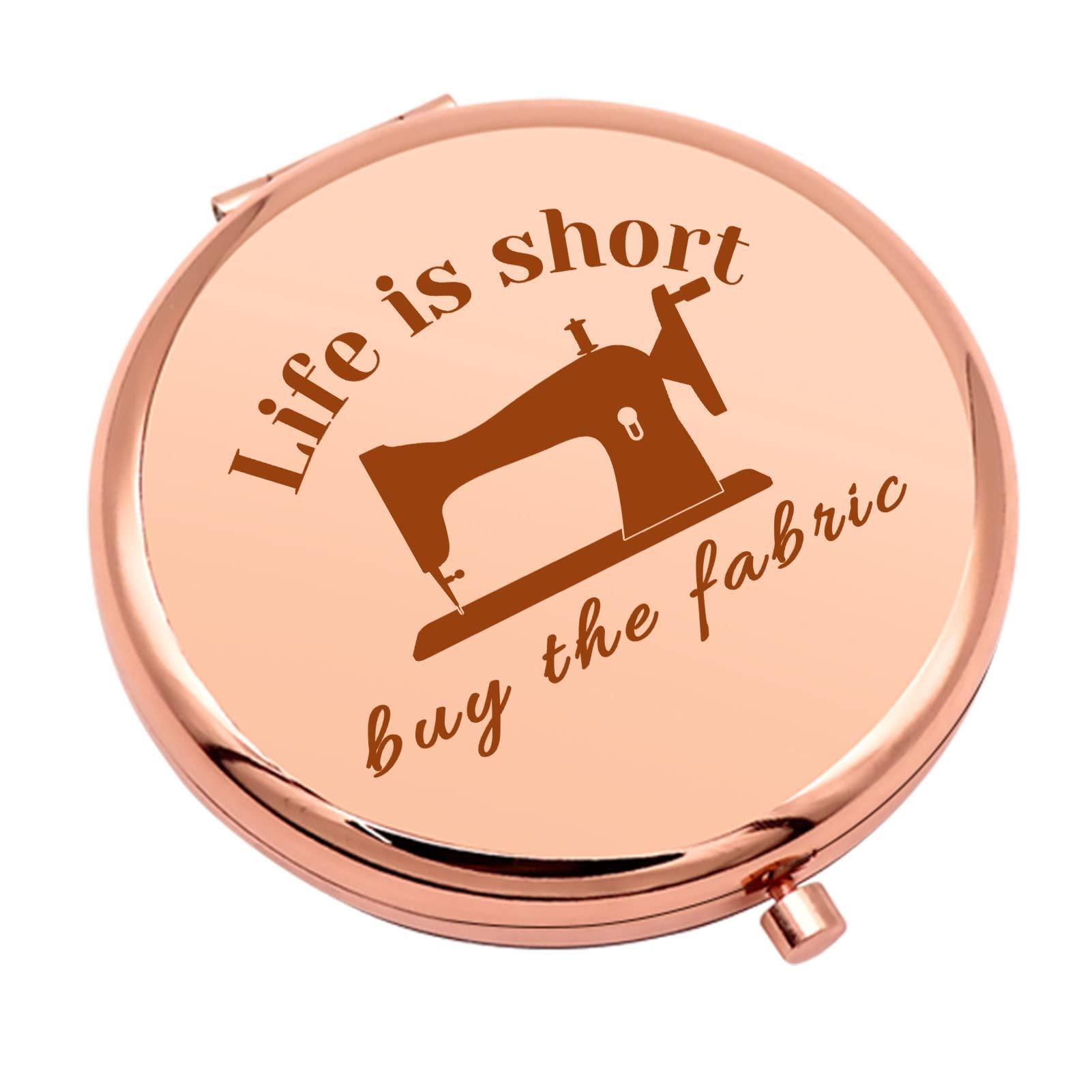 Mwphuy Sewing Gifts for Women Compact Makeup Mirror for Mom Grandma Aunt Seamstress Gift Ideas Sewing Lover Gift Funny Quilting Gifts Folding Makeup Mirror for Friend Sister Christmas Birthday Gifts