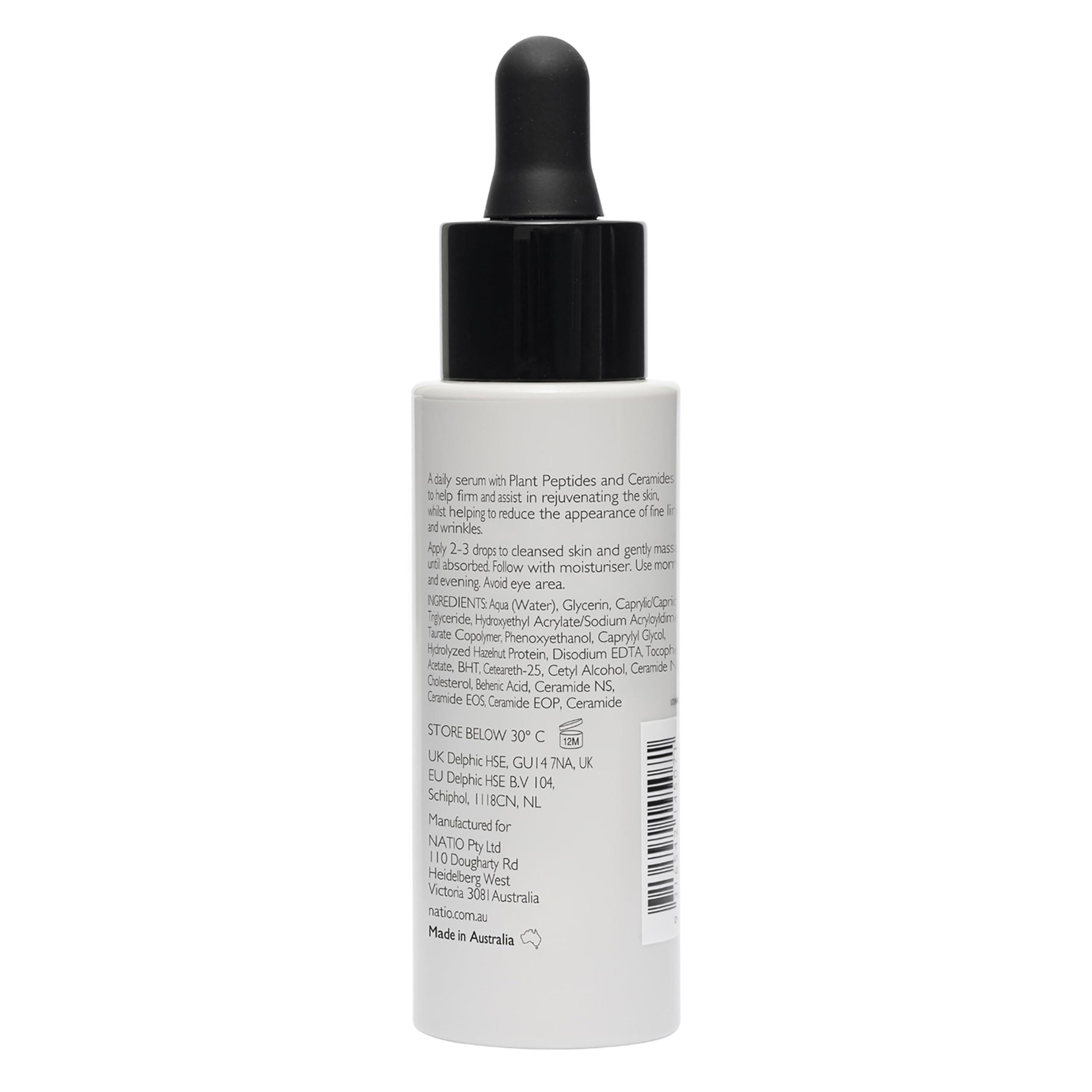 Natio Natio Plant Peptide Line and Wrinkle Serum, 1 oz - Anti Aging Serum - Rejuvenating Face Serum - Daily Serum for Face to Revitalize Skin Texture