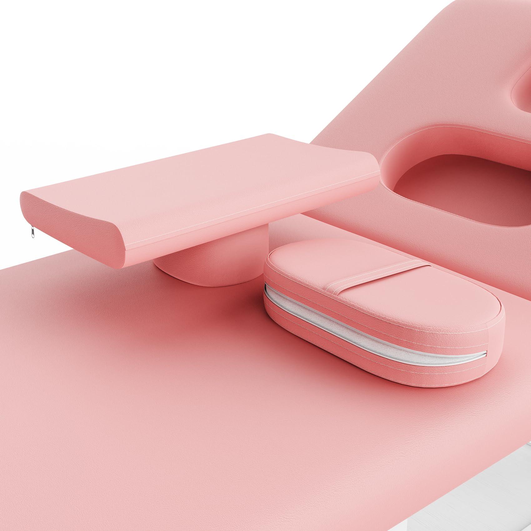 Dolonm 800LBS Heavy Duty Stationary Massage Table with Open-Chest & Headrest for Treatment, Physical Therapy, Spa Facial Professional Massage Bed, Thickening Metal Frame & PU Leather - Segmented Structure