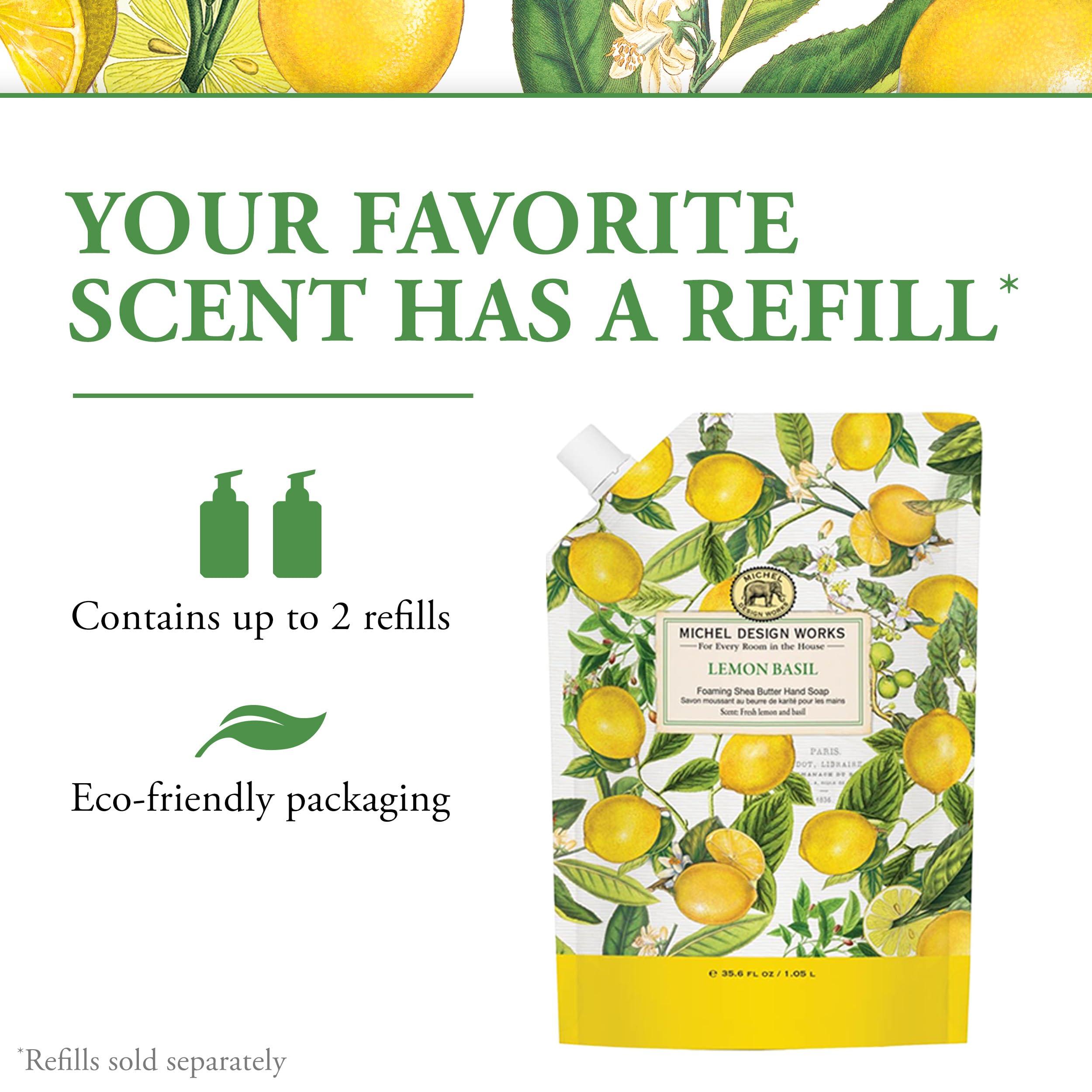 Michel Design Works Michel Design Works Foaming Hand Soap, 17.80-Fluid Ounce, Lemon Basil - 3-PACK