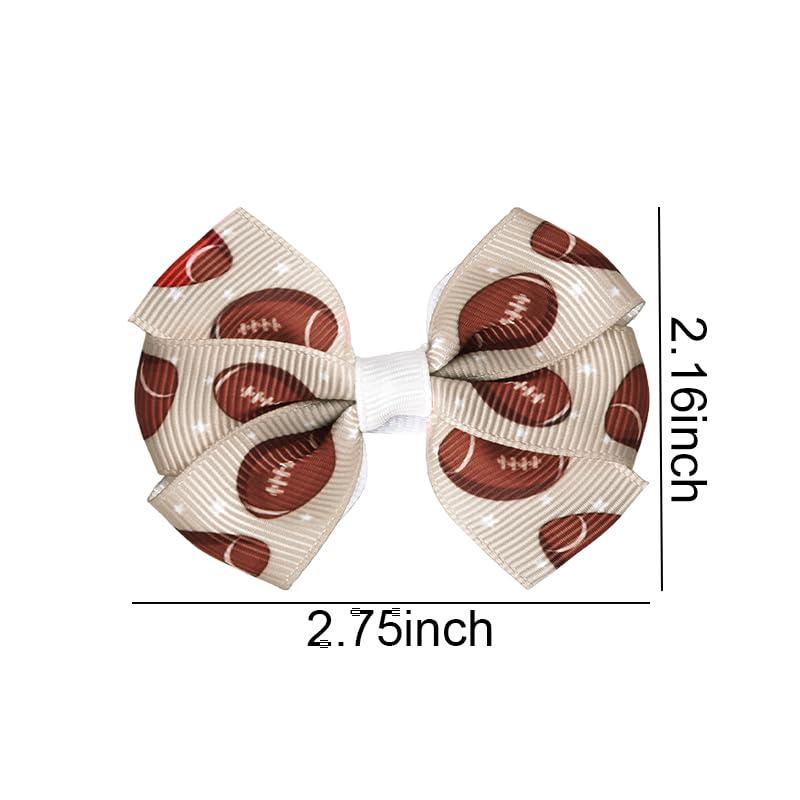 MXXGMYJ Football Cheer Bows for Hair Bow Clips for Women Bowknot Hair Barrettes for Girls Football Hair Clip for Kids Football Mom Bow Hair Accessories for Teens Football Hair Bows for Teenager Girls 2Pcs