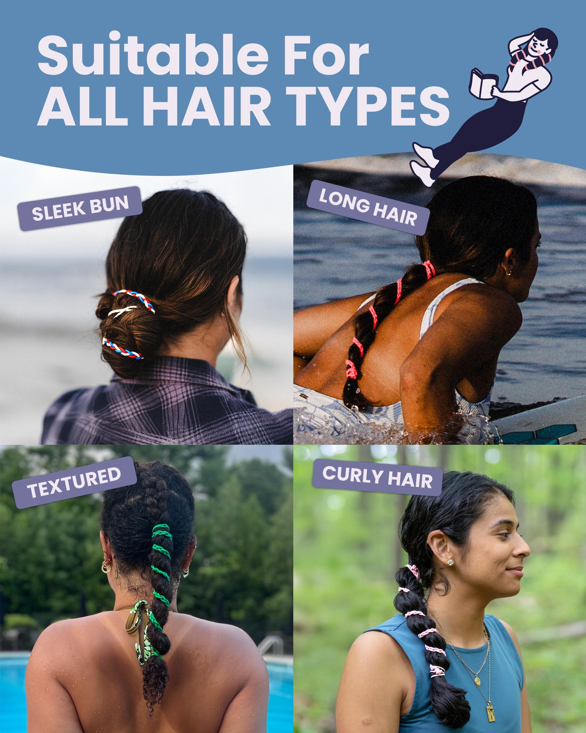 RipTie RipTie Rip Tie 2.5mm Tangle Free Hair Tie - Rippled Water, Single, 34\"\", 1 Count (Pack of 1)