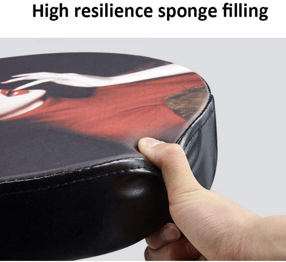 NEVRAH Swivel Bar Stool Hairdressers Cutting Stool with WheelsStool Backrest with Orange Synthetic Leather SeatAdjustable Height 43-53 cmSupported weight 160 KgAdjustable Salon Stool with Backrest for Pa