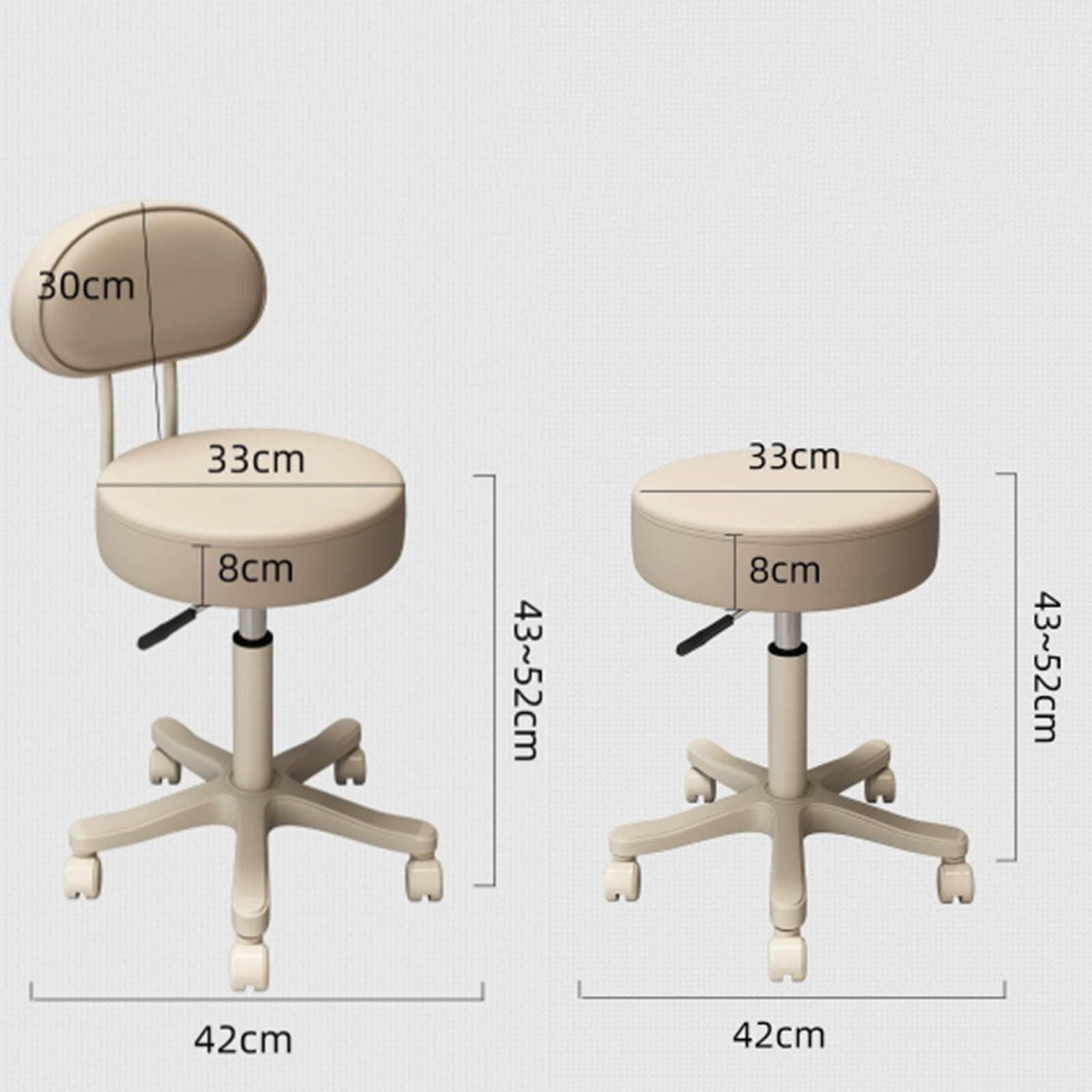 SFKLYU Rolling Stool with Back Support and Footrest Adjustable Beauty Rolling Chair Swivel Salon Stool for Salon, Spa, Massage, Tattoo,A5