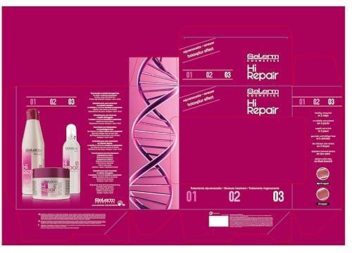 SALERM SALERM - Damaged Hair Repair Treatment - Hi Repair Pack with Shampoo 250 ml + Mask 250 ml + Finish 100 ml - Deep Hydration for Damaged Hair - Revitalizes and Rejuvenates - Immediate Effect