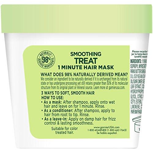 Garnier Garnier Fructis Smoothing Treat 1 Minute Hair Mask with Avocado Extract, 3.4 Fl Oz (Pack of 1)