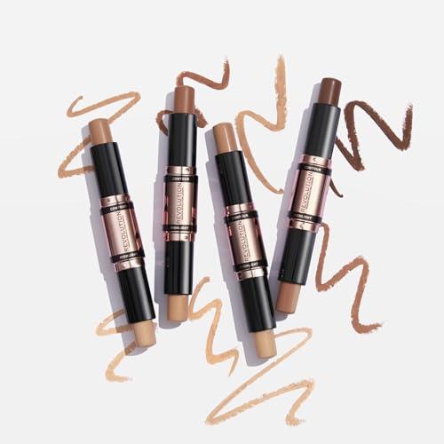 Revolution Beauty London Revolution, Fast Base Contour Stick, Dual Ended, Sculpts & Defines Face, Lightweight, Blendable, Light, 2 X 0.15 Oz