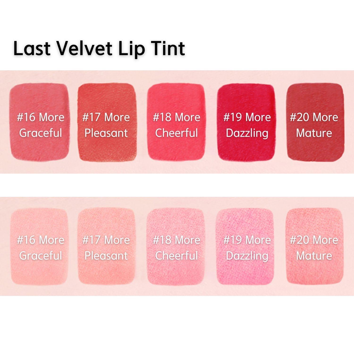 BBI@ BBIA BBIA Last Velvet Lip Tint - Soft & Creamy Matte Finish Lip Stain, Blur Effect with Velvety Texture, Long-Lasting, High Pigment, Lightweight, Non-Drying, Korean Lip Makeup (17 MORE PLEASANT)