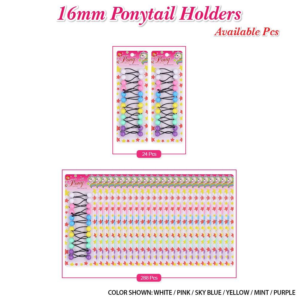 Beauty Town 12 Pcs 16mm Ball Hair Ties Ponytail Holders Twinbead Bubble Balls Hair Accessories for Girls Kids Toddler (Clear Yellow/Blue/Pink/Green/Purple/Orange)