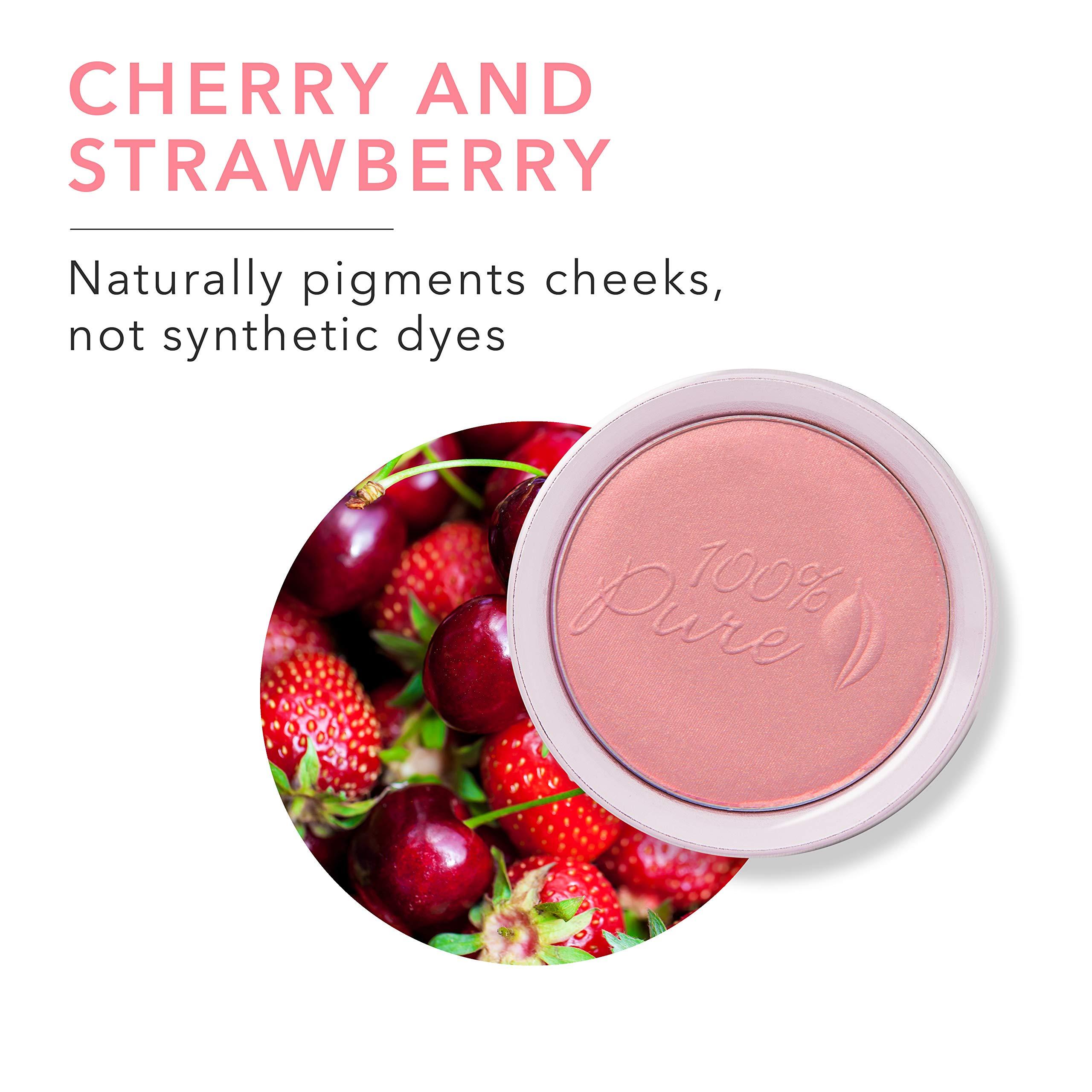 100% PURE 100% PURE Powder Blush (Fruit Pigmented), Chiffon, Soft Shimmery Finish, Nourishes Skin w/Rosehip Oil, Cocoa Butter, Natural Makeup (Soft Pink) - 1.81 oz