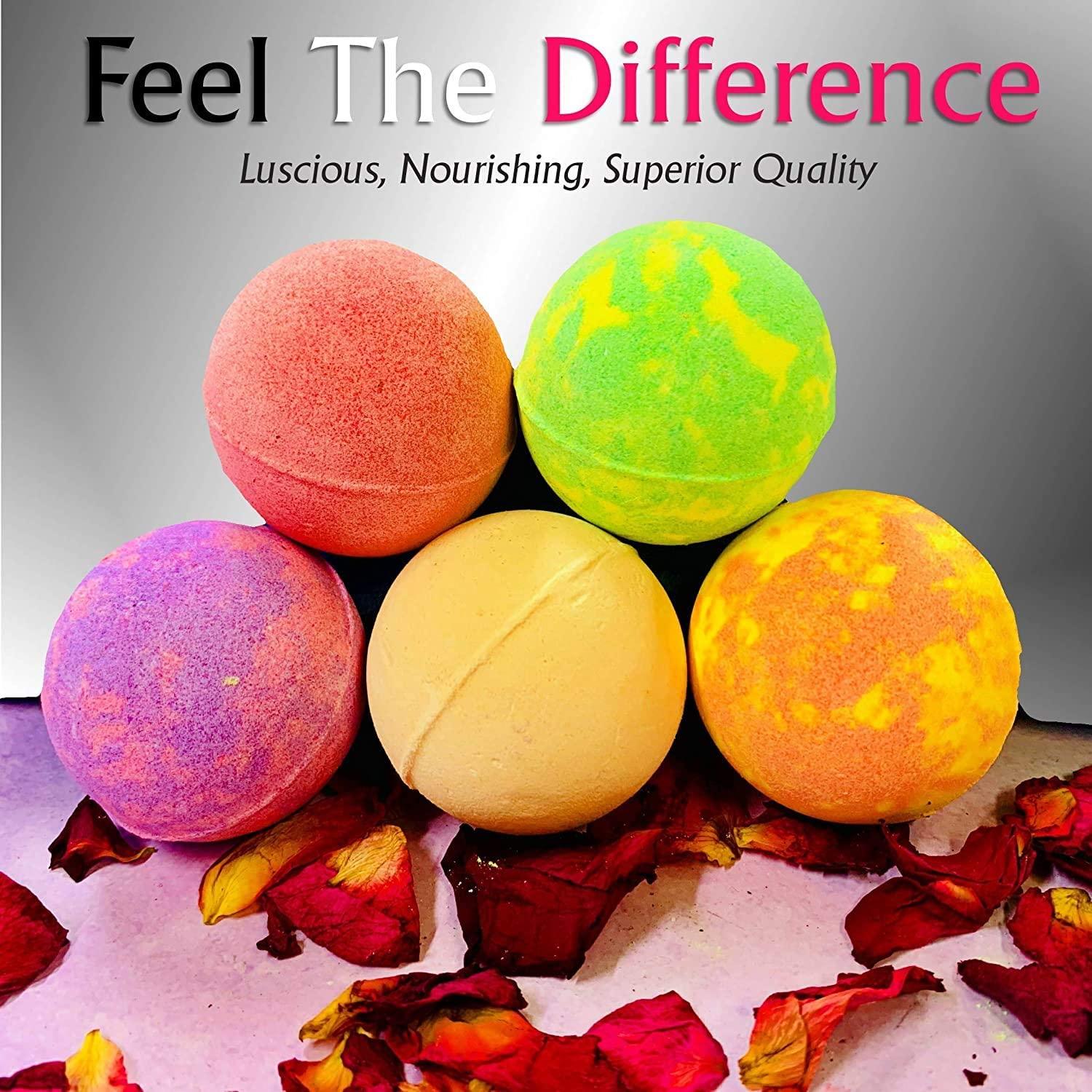 Purelis Valentines Day Bath Bombs Gift Set for Women and Men. 24 Luxury Bath Bombs Individually Wrapped Bulk Moisturizing Organic Bath Bombs for Women, Men Kids! Best Bath Bomb Set for Teens! Gifts for Him