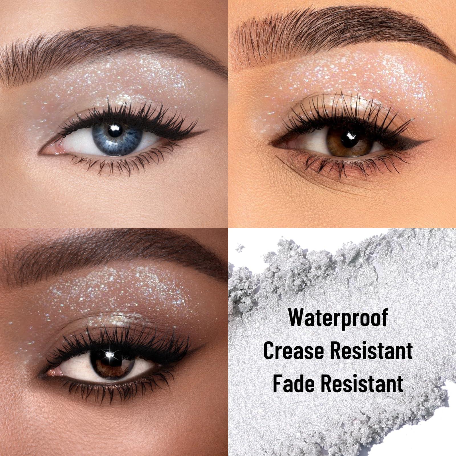 UCANBE UCANBE Moonlight Single Eyeshadow Palette, Highly Pigmented Glitter Eye Shadow Powder, Professional Long-Lasting Waterproof Makeup Palette