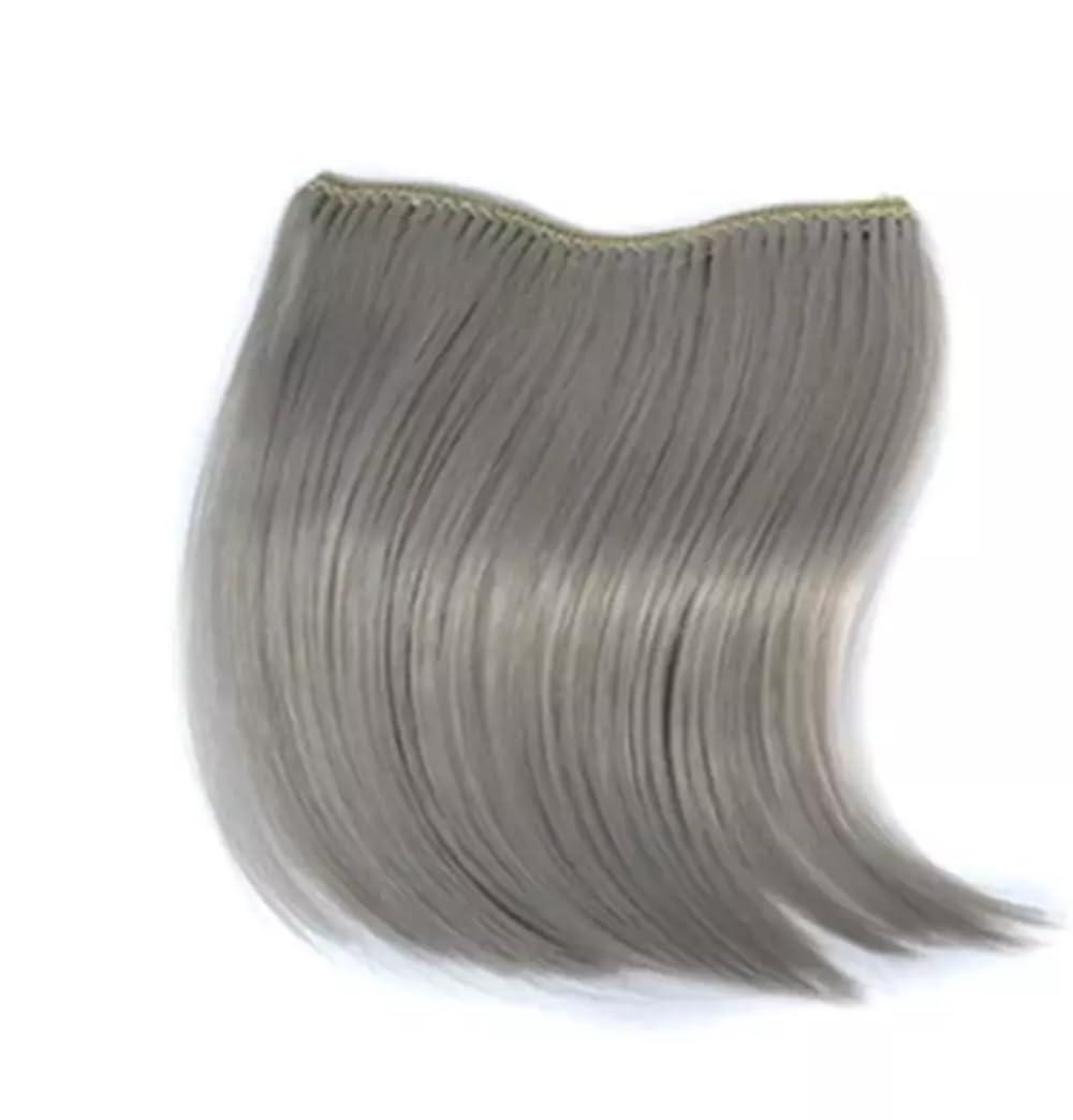 Belle G Belle G Clip In Rainbow Hair Fringe Bang, Human Hair, Side Swept Style (Grey Silver)