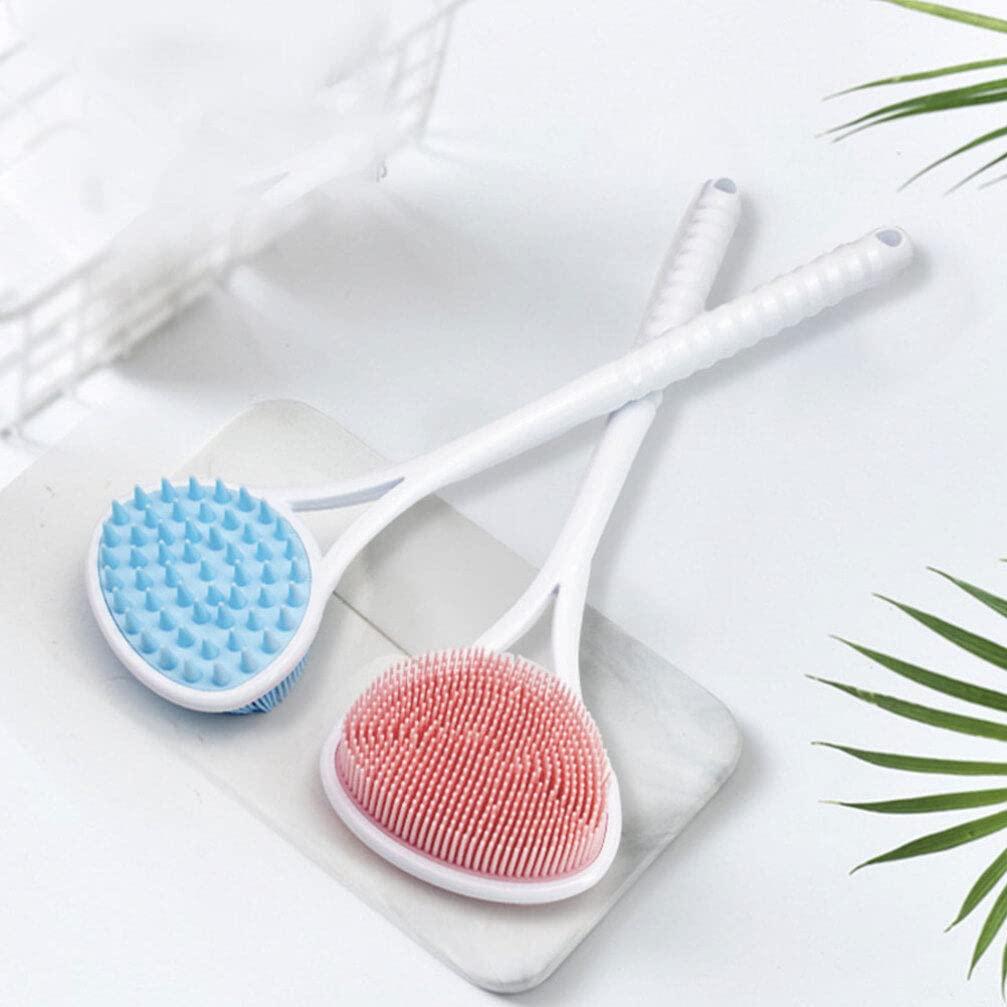 GLEAVI Bath Brush Bath Back Scrubber Shower Scrubber for Men Back Scrub Brush Silicone Loofah Body Scrub Brush Body Cleansers Back for Showering Plastic Massage Body Brush Miss