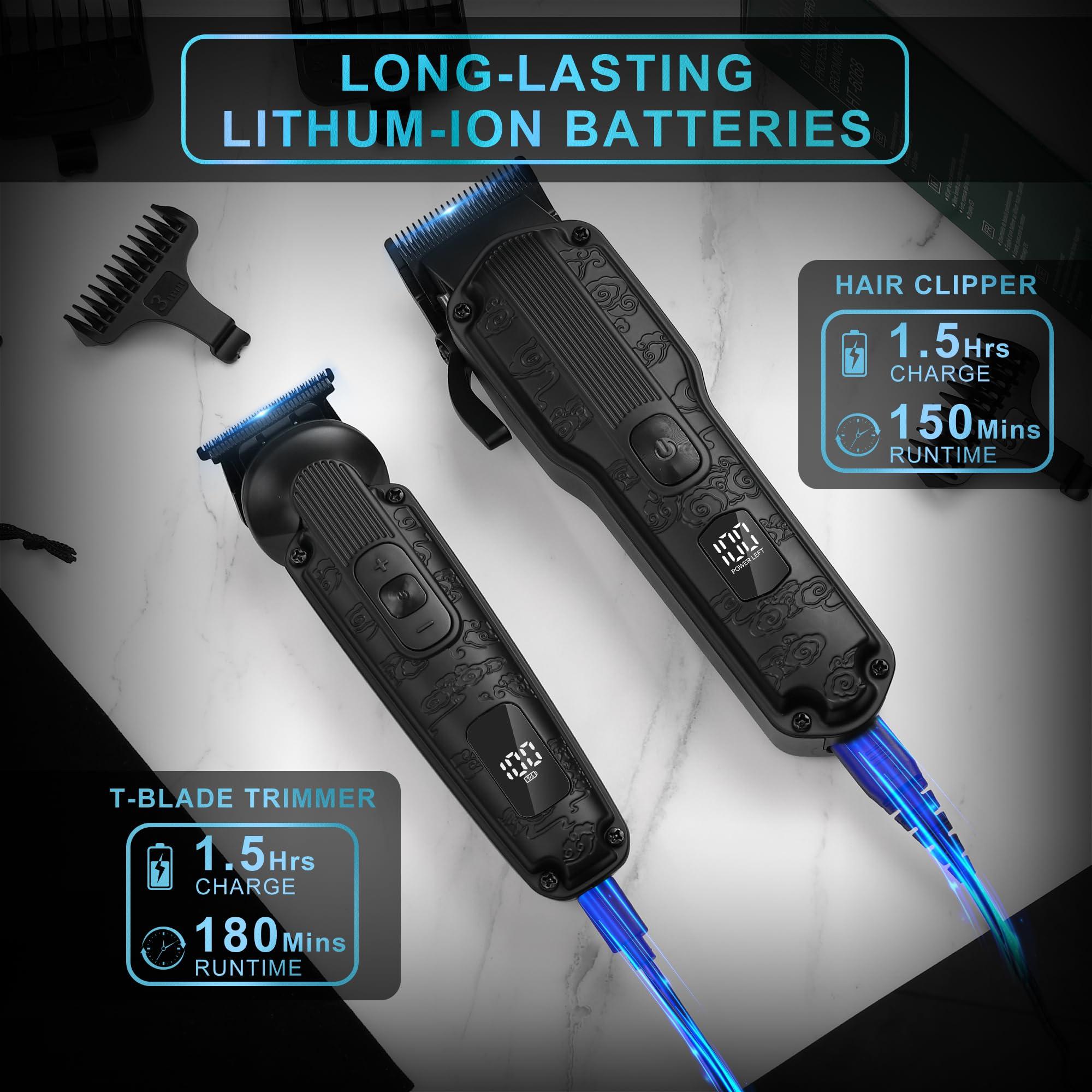 Scttomon Scttomon Professional Hair Clipper for Men Hair Cutting Kit Men\'s Beard Trimmer Hair Trimmer Shaver Cordless Barber Clippers and Trimmers Set Black