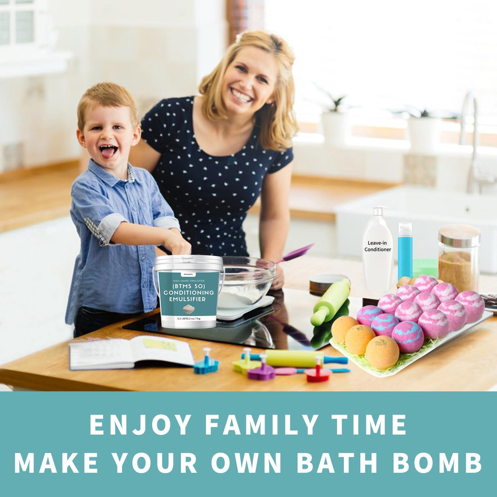 Hznxolrc 2.2lb BTMS 50 Conditioning Emulsifier for Making Leave-in Conditioner, Premium BTMS 50 Conditioning Emulsifier Granules, Higher Activity than BTMS 25, Suitable for Making Lotions, Shampoos and More