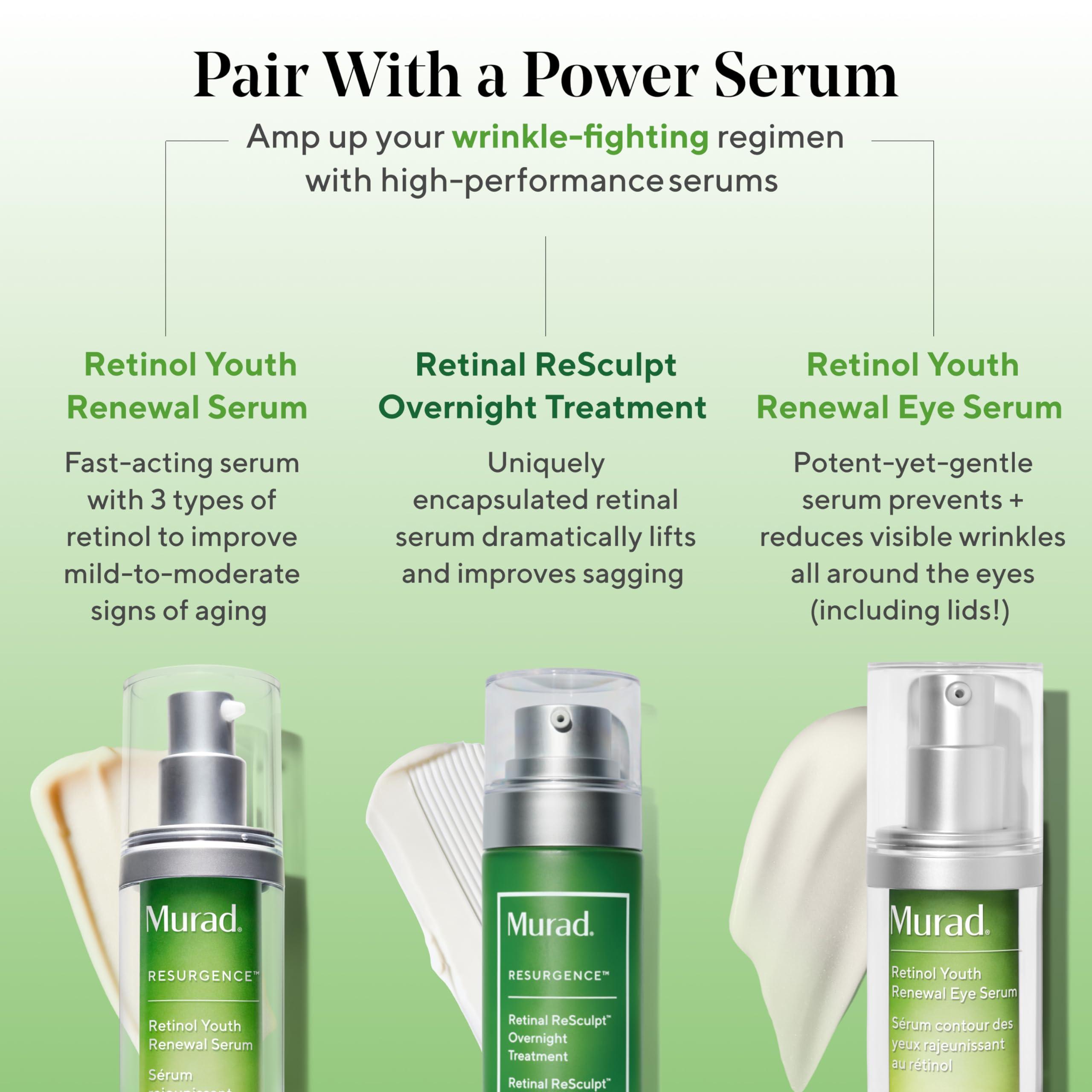 Murad Murad Renewing Eye Cream - Resurgence Multi-Action Anti-Aging Eye Cream with Advanced Peptides and Retinol Brightening Eye Lift Firming Treatment Visibly Minimizes Wrinkles, 0.5 Fl Oz