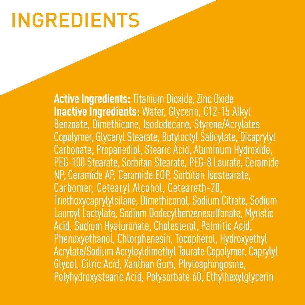 CeraVe CeraVe 100% Mineral Sunscreen SPF 50 with Zinc Oxide & Titanium Dioxide, Hyaluronic Acid & Ceramides, Oil Free & Non-Greasy, Hydrating Mineral Sunscreen For Body, 5 oz