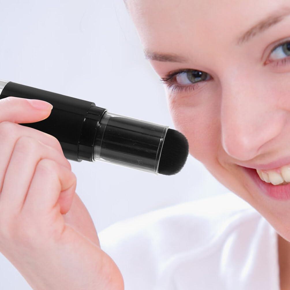 Beavorty Beavorty Retractable Makeup Brush 2pcs Brush Blush Brush Portable Powder Brushes Foundation Blending Brush with Refillable Bottle Jar for Powder Cosmetics A