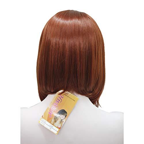 Lydell Lydell Short Straight Bob Headband Wig 3/4 wig short half Synthetic hair wig (130 Copper Red)