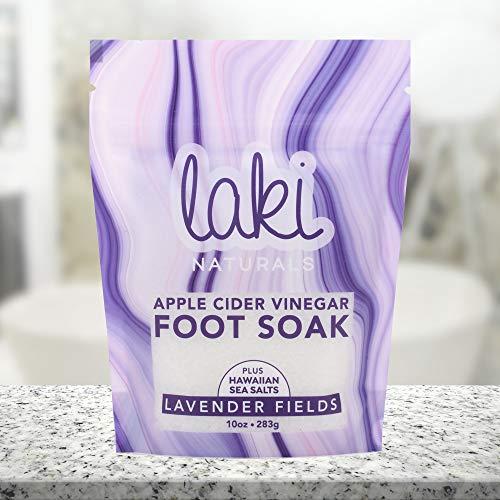 Laki Naturals Laki Naturals Apple Cider Vinegar Foot Soak, Foot Detox Soak, Pedicure Soak, Foot Soak Callus Remover, Foot Treatment, Epsom Salt Foot Soak with Hawaiian Sea Salts (10 oz) - Lavender Fields