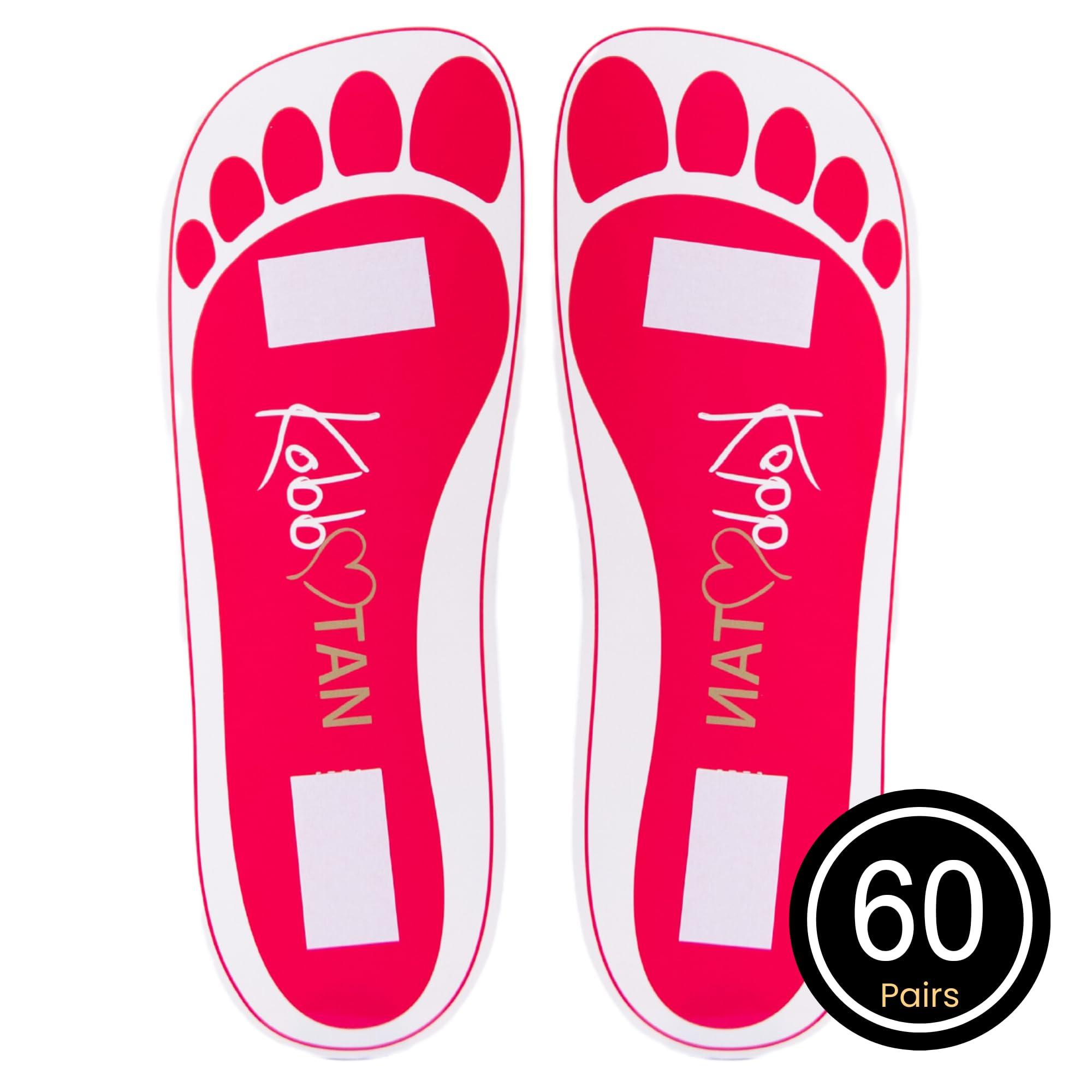 KobbTan 60 Pairs(120feets) Spray Tan Feet Pads For Sunless Spray Tanning in Pink