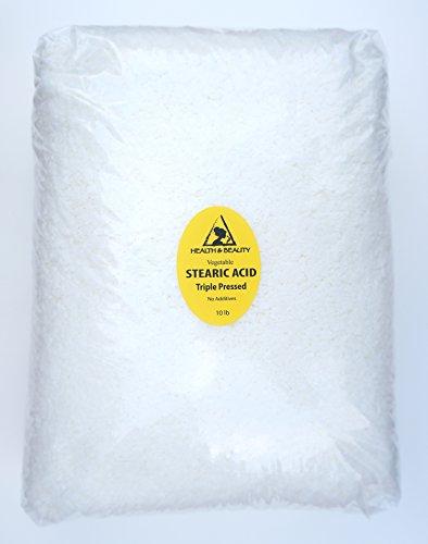 H&B Oils Center Co. Stearic Acid Vegetable Triple Pressed Cosmetic Grade Pastilles Beards 100% Pure by H&B Oils Center (10 lb)