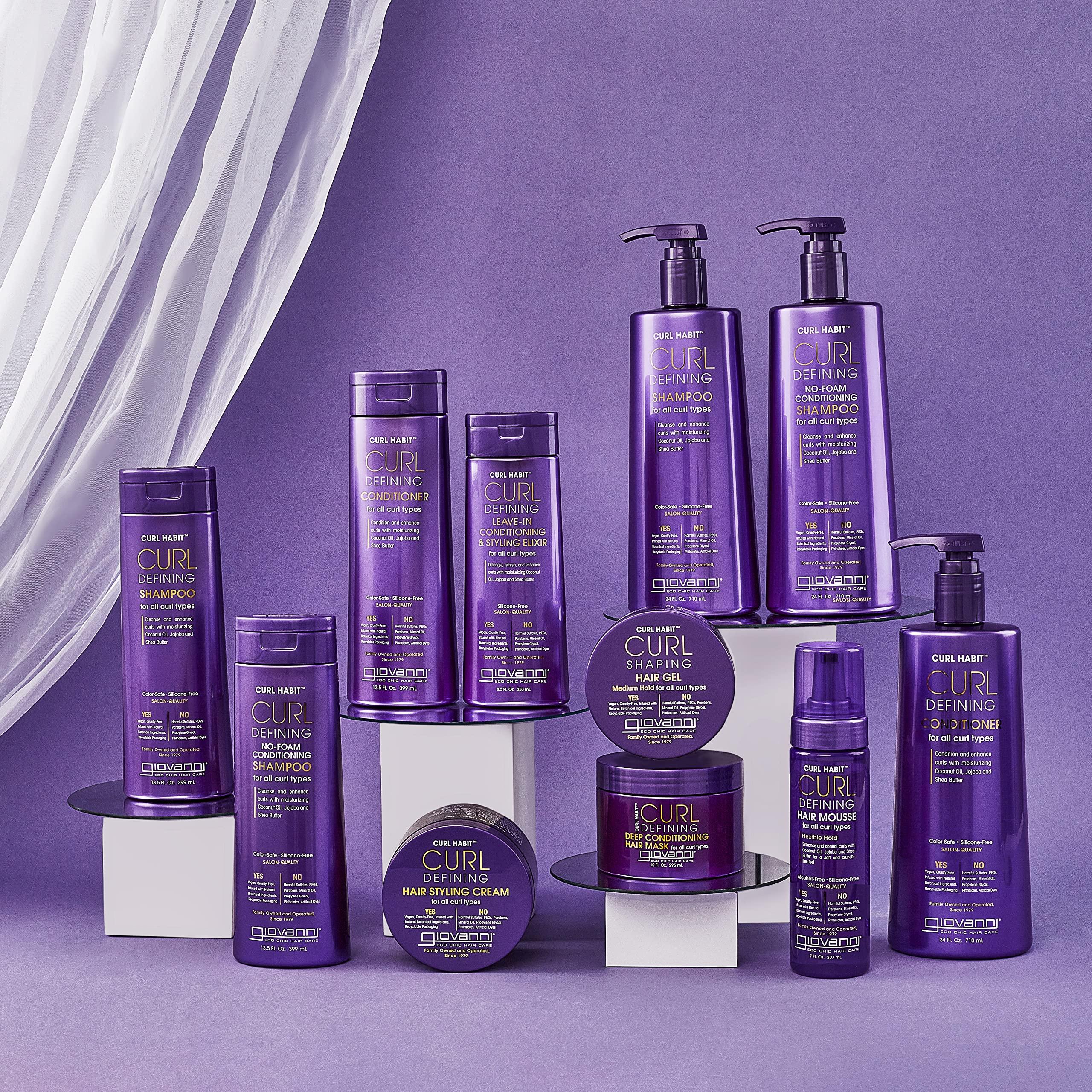 GIOVANNI GIOVANNI Curl Habit Curl Defining Conditioner - Conditioner Curly Hair, Condition & Enhance Curls with Coconut Oil, Jojoba, & Shea Butter, Vegan, Cruelty-Free, Silicone Free Curl Conditioner - 13.5 oz