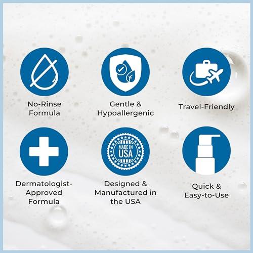 Nurture Valley Nurture Rinse Free Waterless Foaming Cleanser | Women, Camping, Elderly & Hospital Care | Waterless Shower & Bath Wash w/Aloe for Sensitive Dry Skin