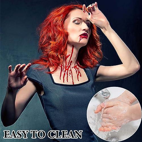 LZYLLS Fake Blood Spray,2.46 oz Fake Blood Makeup,Halloween Liquid Fake Blood Washable Splatter SFX Makeup Kit,Suitable for Clothes Zombie Vampire Halloween Makeup Kit