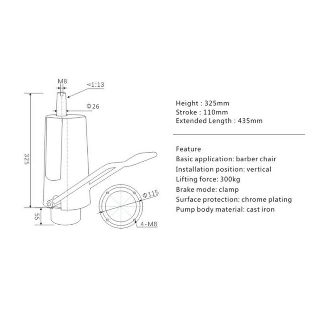 Gdrasuya10 Gdrasuya10 Barber Chair Replacement Hydraulic Pump with 23 Inch Base Heavy Duty Hydraulic Pump for Barber Salon Chair 4 Screw Pattern 440lbs Weight Capacity (Adjustable Height: 11cm/4.3inch)