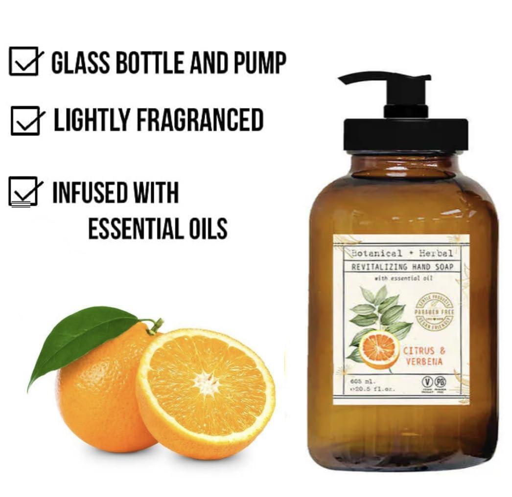 Home and Body Company Home and Body Company | Apothecary 101 | 4 Hand Soaps | Hand Wash Ultra Moisturizing Formula in Glass Bottles (Sage/Eucalyptus, Coconut/Hibiscus, Lavender/Chamomile, Citrus/Verbena)