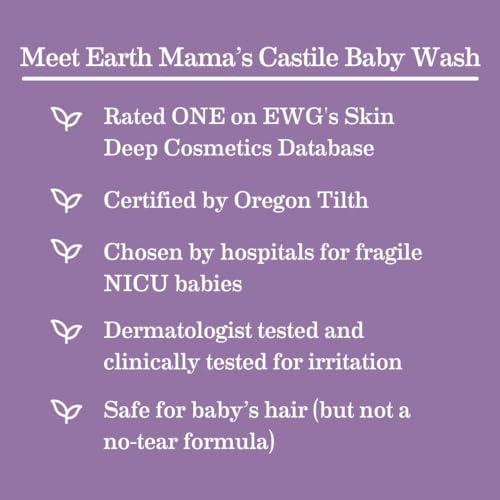 Earth Mama Earth Mama Calming Lavender Baby Wash Liquid Foaming Hand Soap, Organic All-Purpose Lavender Body Wash for Sensitive Skin, Castile Soap with Coconut Oil, Shea Butter, Calendula, & Aloe, 5.3 Fl Oz