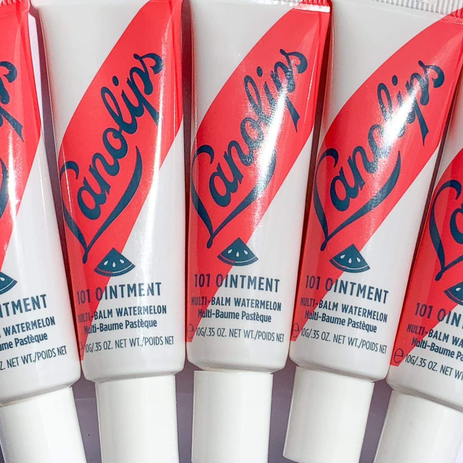Lanolips Lanolips 101 Ointment - Lanolin Lip Balm for Smooth, Hydrated & Healthy Lips - Multipurpose Lip Ointment with Lanolin Oil for Dry Lips, Cuticles & More - Watermelon (0.52 oz)