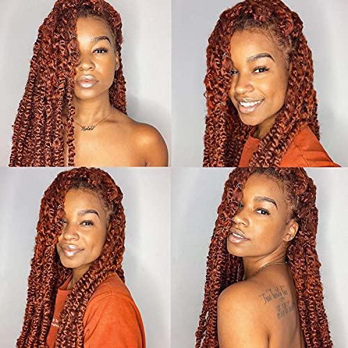 RENJOING 350 Passion Twist Hair 24 Inch 1 Pack Ginger Water Wave Crochet Hair for Passion Twists Long Bohemian Braiding Protective Style Hair Extensions (24 Inch 1 Pack, 350#)
