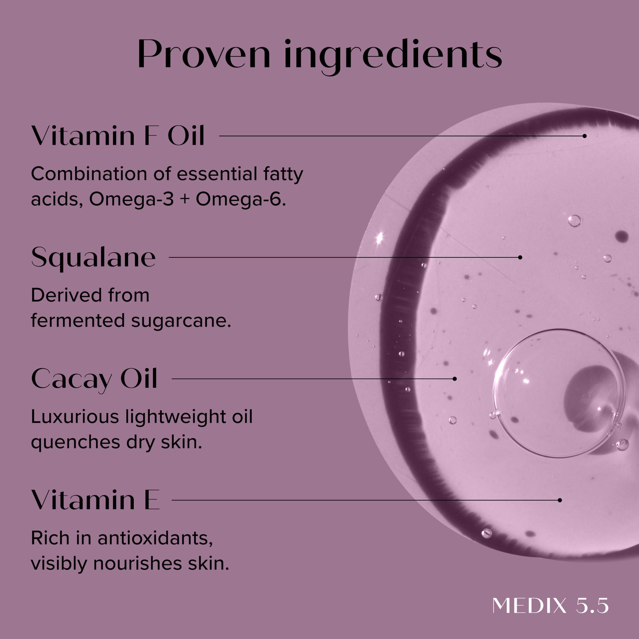 Medix 5.5 Medix 5.5 Anti Aging Body & Face Serum 3PC Bundle, 10% AHA Exfoliating Serum + 3% Hyaluronic Acid Hydrating Serum + 20% Vitamin F Oil Body Booster & Facial Serum For Daily Skin Care Routine