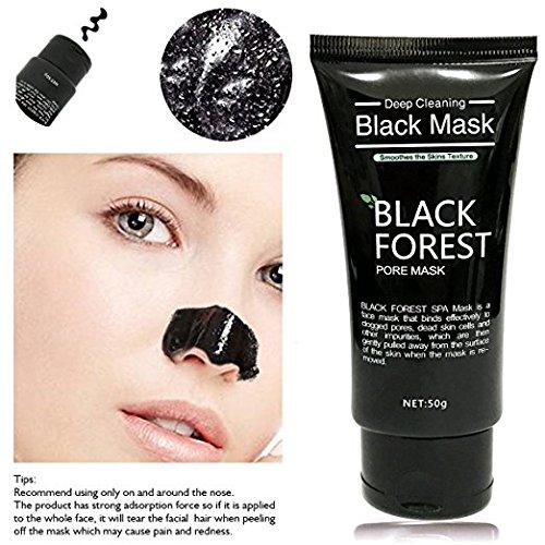 Boolavard Blackhead Remover Mask, Black Forest Spa-Peel Off Black Head Acne Treatments,Face Cleaning Mask+Spoon