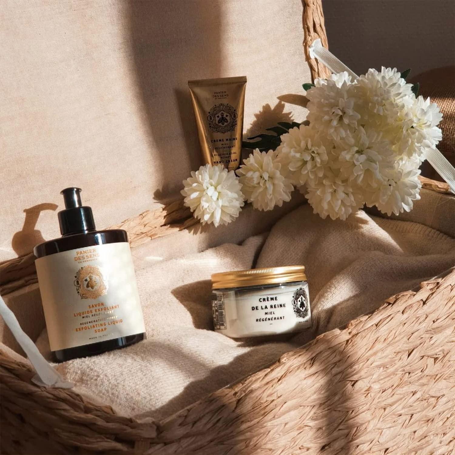 Panier des Sens Panier des Sens - Liquid Hand Soap Honey Exfoliating Hand Wash - French Marseille Moisturizing Soap with Coconut Oil - Refillable Kitchen & Bathroom Hand Soap - 97% Natural Ingredients -16.9 Fl.oz