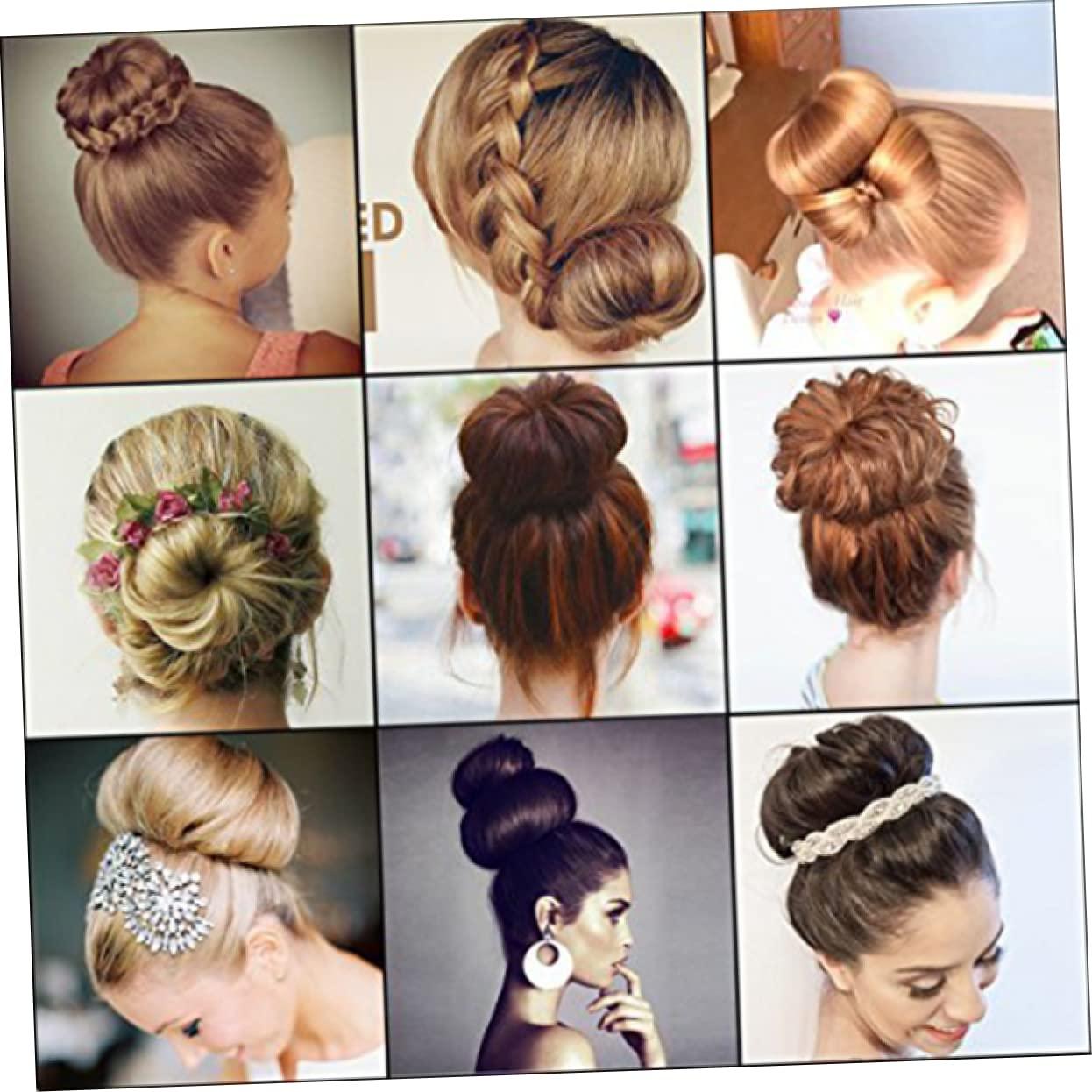 SOESFOUFU SOESFOUFU Hair Donut Hair Bun Maker Set 5 in 1 Bun Making Tool for Lazy Hair Styling Black