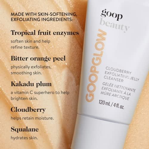 goop goop Beauty Exfoliating Jelly Cleanser | Face Wash to Cleanse, Smooth, & Brighten Skin | Light Citrusy-Vetiver Scent | 4 fl oz | Paraben and Silicone Free