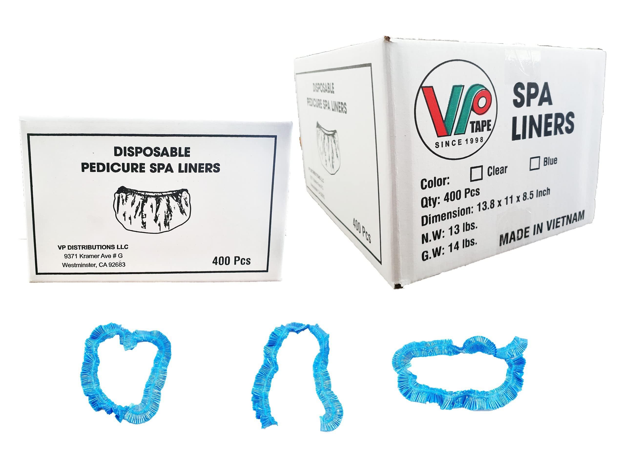 VPTAPE.COM 400-Count Spa Liners, Clear, Fit All Pedicure Spas, Disposable Pedicure Liners. (Blue), 1200mm x 1200mm