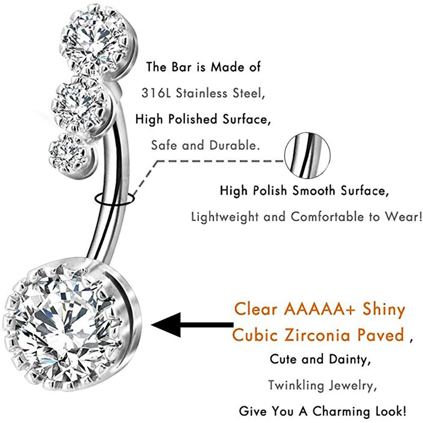 prgislew prgislew Belly Piercing Kit Piercing Kit Professional Navel Piercing Kit Includes 14G Belly Button Ring 316L Steel Piercing Needles and Piercing Clamps for Navel Rings Piercing Supplies