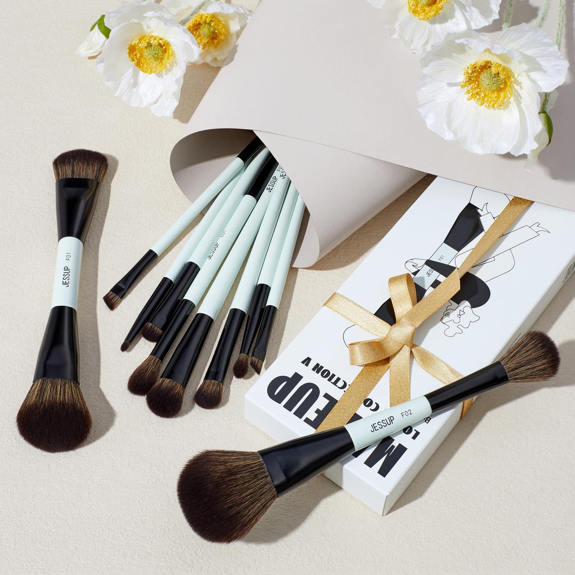 Jessup Jessup Makeup Brushes T329 bundled with Double Sided Makeup Brushes Set T500
