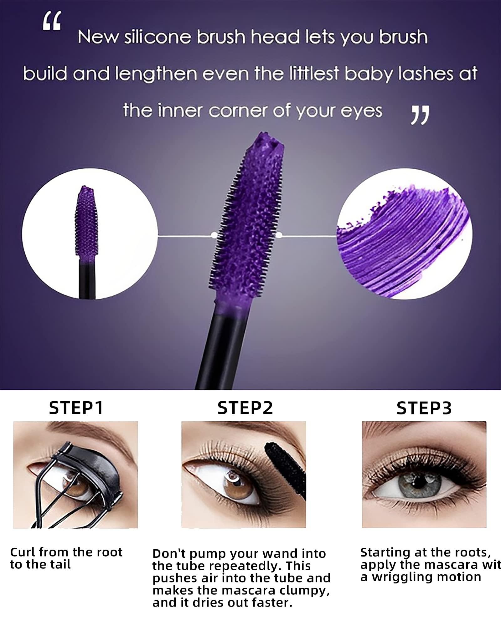 LYSdefeu 5D Burgundy Mascara for Eyelashes-1Pcs Longlasting Waterproof Smudge-Proof Colored Tubing Mascara Volume and Length, Volumizing Curling Eye Lashes Fiber Mascara, Women\'s Day Eye Makeup Gift for Women