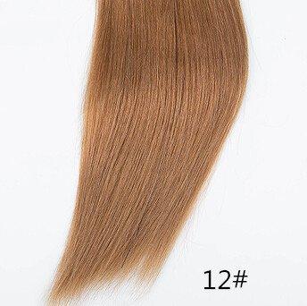 RemeeHi Remeehi 3/4 Half Wig Brazilian Remy Human Hair Wigs Body Wave Clip in None Lace Half Wig(22" 220g 12#)