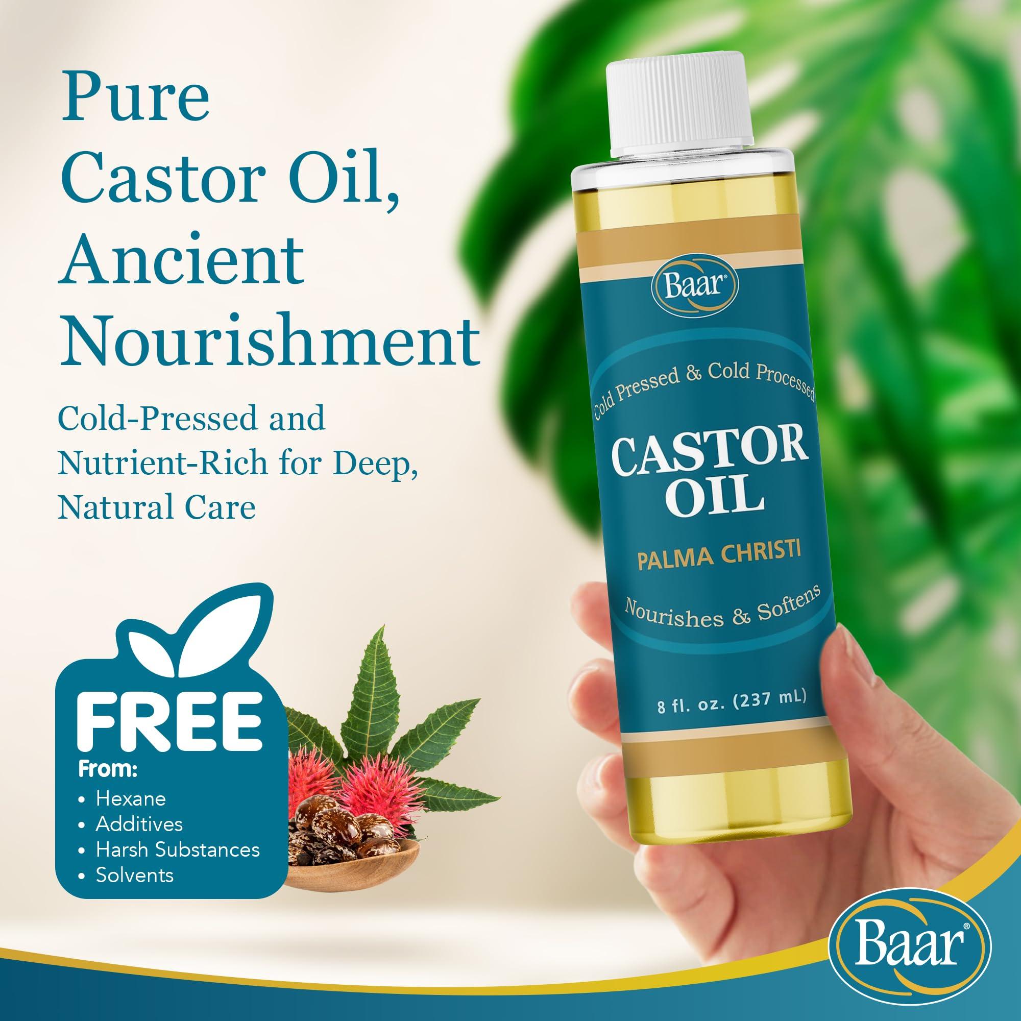 Baar Baar Cold-Pressed, Cold-Processed, Hexane Free Castor Oil, 8 Ounces