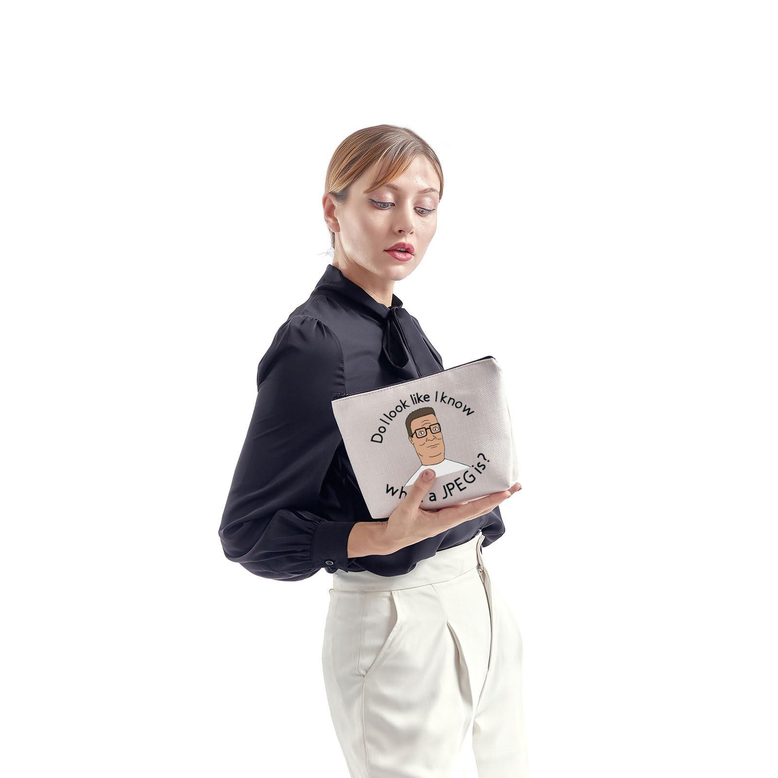 ZJXHPO ZJXHPO King Of The Hill Hank Toiletry Bag Do I Look Like I Know What A JPEG Is Makeup Bag With Zipper King Of The Hill Hank Gift (JPEG)