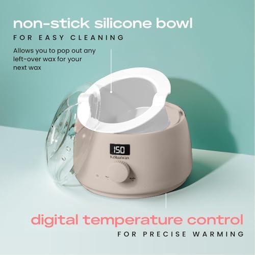 KoluaWax KoluaWax Premium Waxing Kit for Women - Hot Melt Hard Wax Warmer for Hair Removal, Eyebrow, Bikini, Legs, Face, Brazilian Wax - Machine, 4-Pack Beads, Accessories, Sand